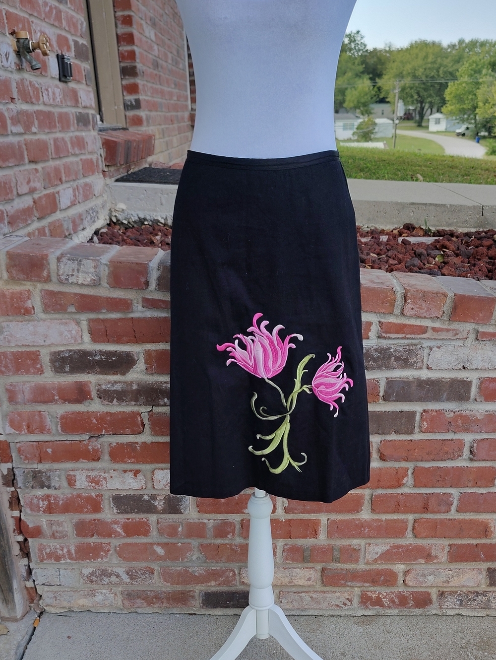 Vintage Speechless Floral Embroidered A Line Midi Skirt Size 3 Coquette Girl Y2K